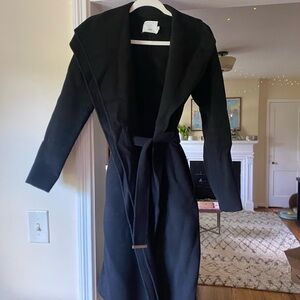 Vince Elegant Black Wool Coat